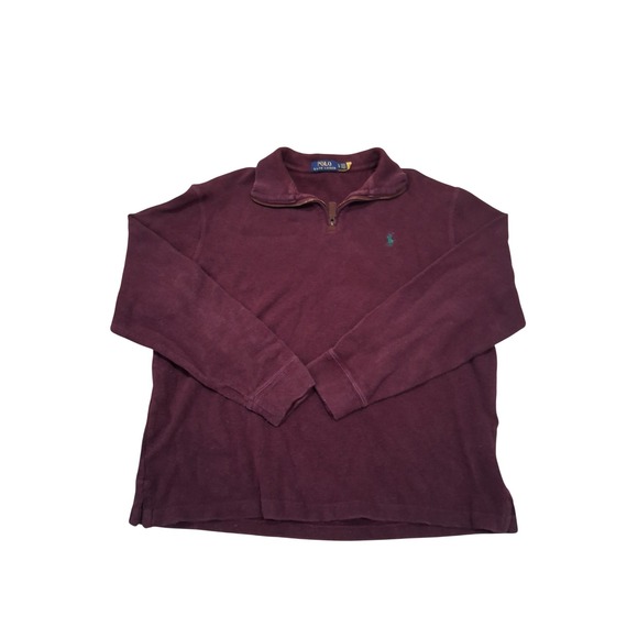 Polo Ralph Lauren Other - Polo Ralph Lauren Mens Quarter Zip Pullover Sweater Burgundy Maroon Large